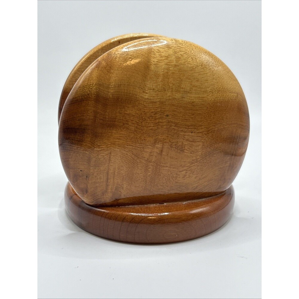 Vintage Myrtle Wood Letter Mail Napkin Holder Oregon Handmade Artisan MCM